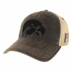 Discount ❤️ College Hats & Caps Legacy Athletic Iowa Hawkeyes Iowa Flag Hat 🧨